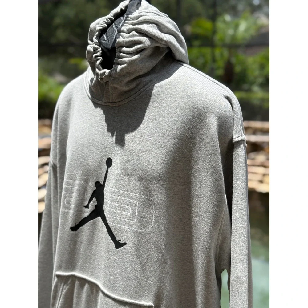 Jordan Jumpman Mens Graphic Fleece Hoodie Grey HQ8694-084